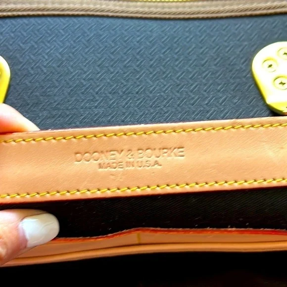 DOONEY & BOURKE blue leather and canvas cabriolet dome bag - Picture 9 of 12